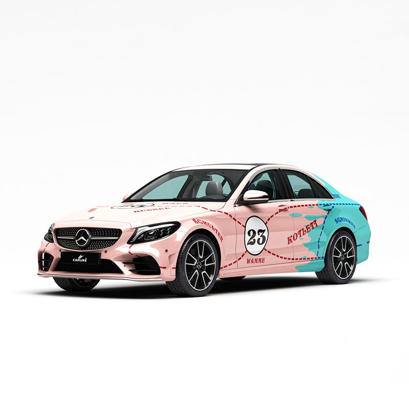 CARLIKE CL-SD015 Pattern Two-color Pink Pig High-precision Printing Customized Car Vinyl Wrap - CARLIKE WRAP