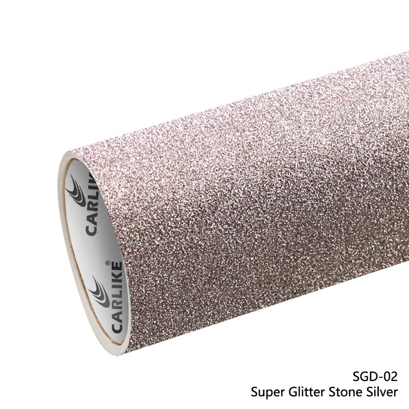 CARLIKE CL-SGD-02 Super Glitter Diamond Stone Silver Vinyl - CARLIKE WRAP