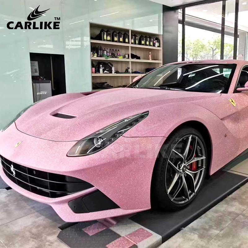 Gloss Metallic Sparkle Glitter Pink Car Vinyl Wrap
