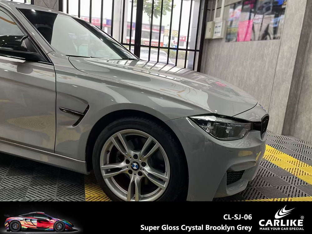CARLIKE CL-SJ-06P Super Gloss Crystal Brooklyn Grey Vinyl PET Liner - CARLIKE WRAP