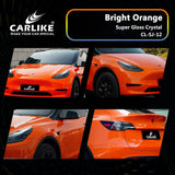 CARLIKE CL-SJ-12 Super Gloss Crystal Bright Orange Vinyl - CARLIKE WRAP