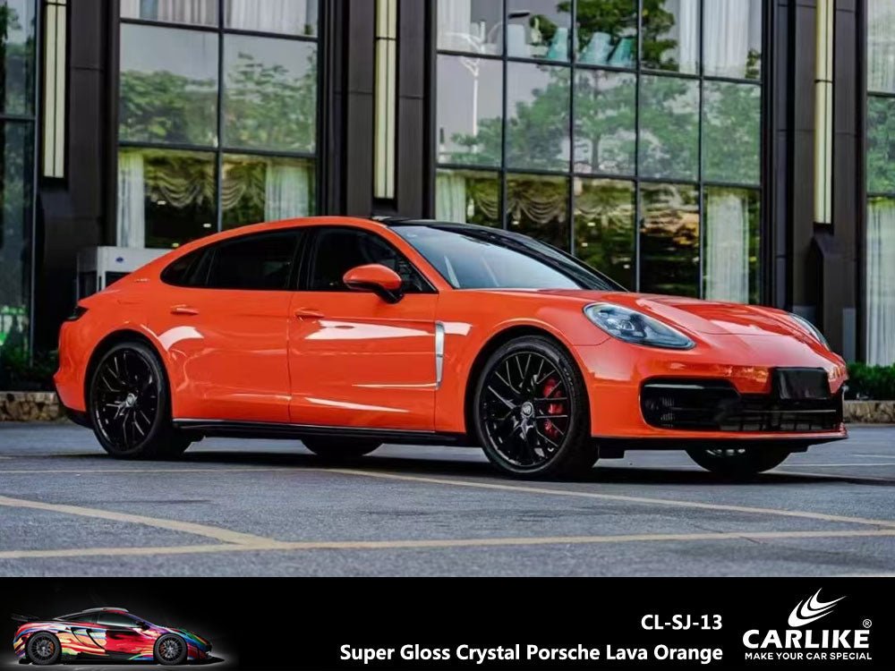 CARLIKE CL-SJ-13P Super Gloss Crystal Porsche Lava Orange Vinyl PET Liner - CARLIKE WRAP