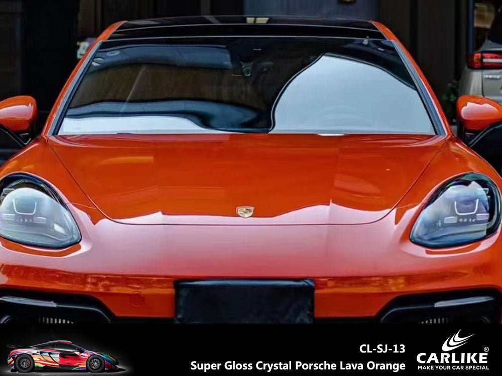 CARLIKE CL-SJ-13P Super Gloss Crystal Porsche Lava Orange Vinyl PET Liner - CARLIKE WRAP