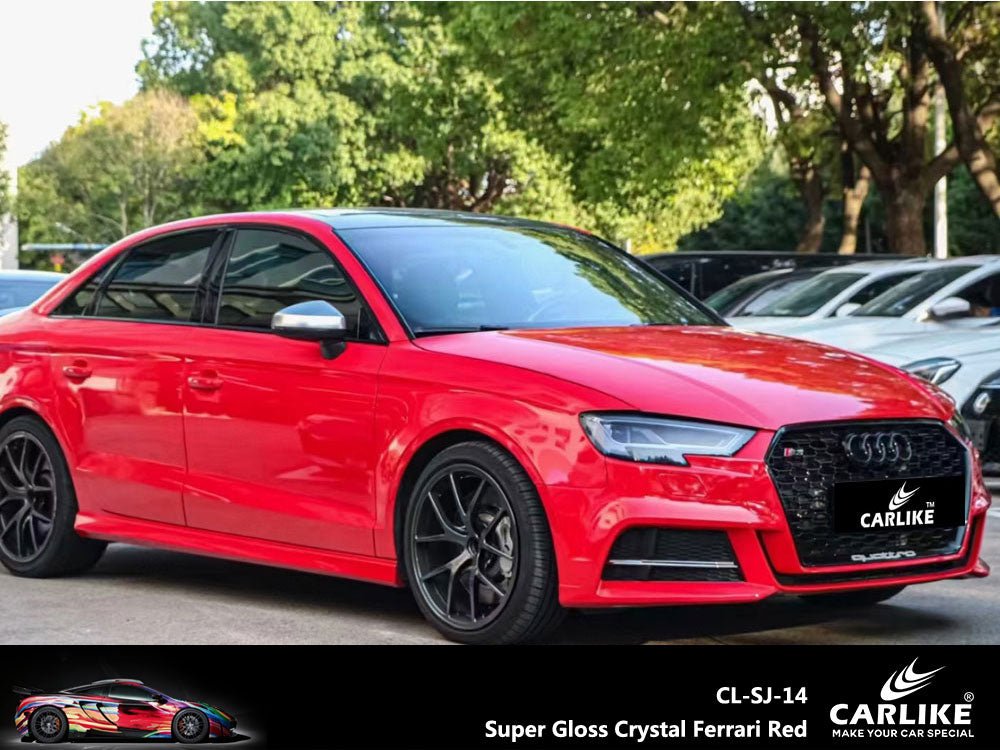 CARLIKE CL-SJ-14 Super Gloss Crystal Ferrari Red Vinyl - CARLIKE WRAP