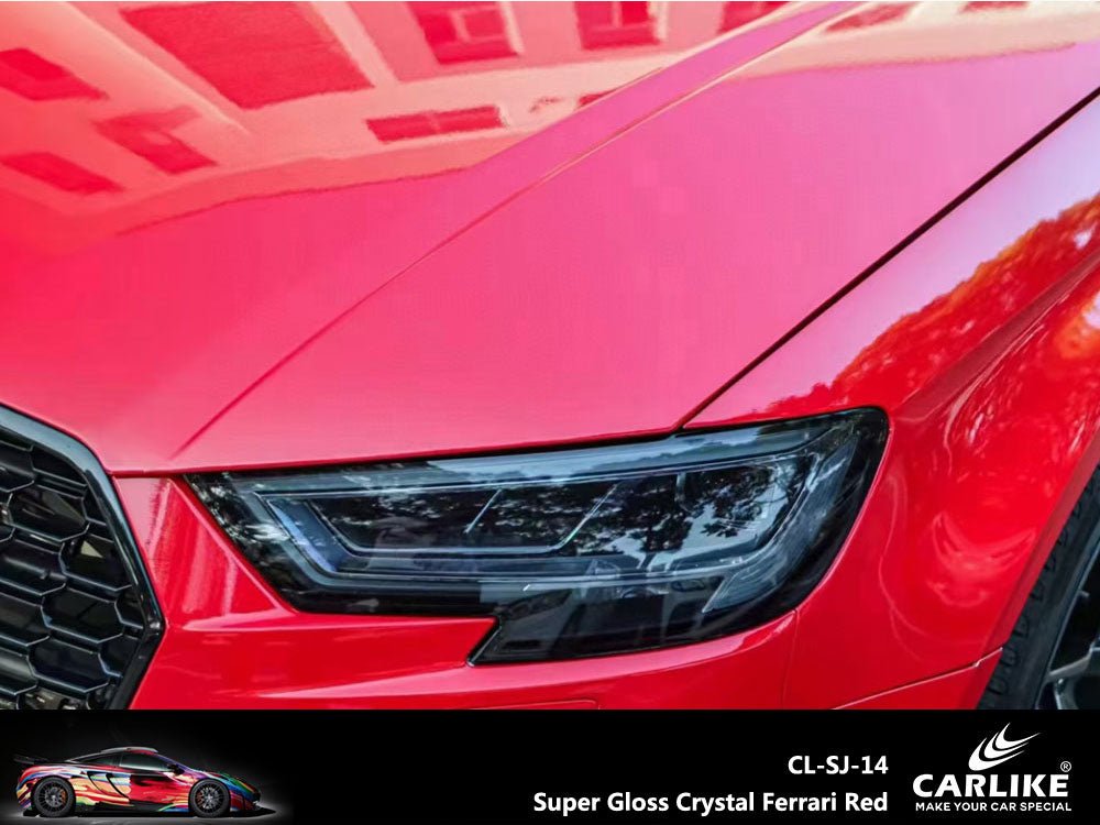 CARLIKE CL-SJ-14P Super Gloss Crystal Ferrari Red Vinyl PET Liner - CARLIKE WRAP