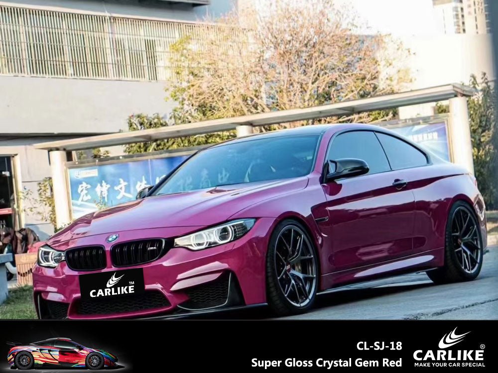CARLIKE CL-SJ-18 Super Gloss Crystal Gem Red Vinyl - CARLIKE WRAP