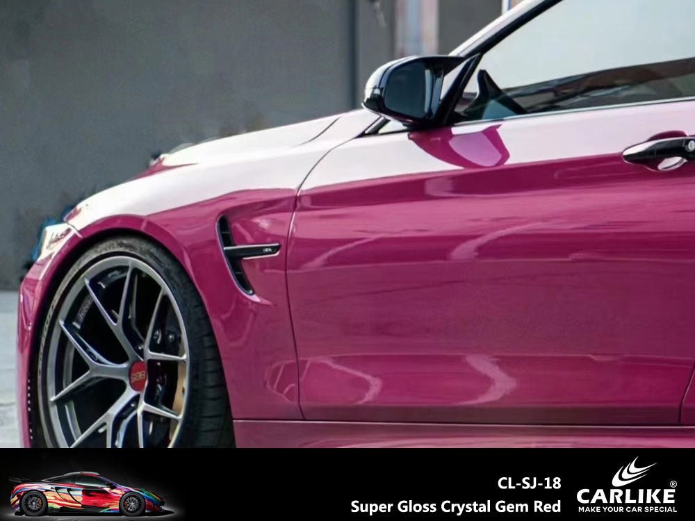 CARLIKE CL-SJ-18P Super Gloss Crystal Gem Red PET Vinyl PET Liner - CARLIKE WRAP