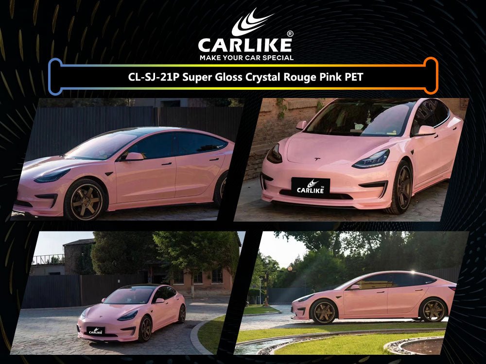 CARLIKE CL-SJ-21P Super Gloss Crystal Rouge Pink Vinyl PET Liner - CARLIKE WRAP