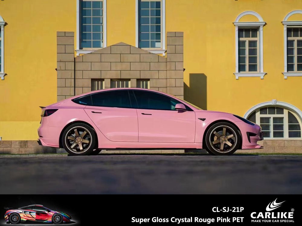 CARLIKE CL-SJ-21P Super Gloss Crystal Rouge Pink Vinyl PET Liner - CARLIKE WRAP
