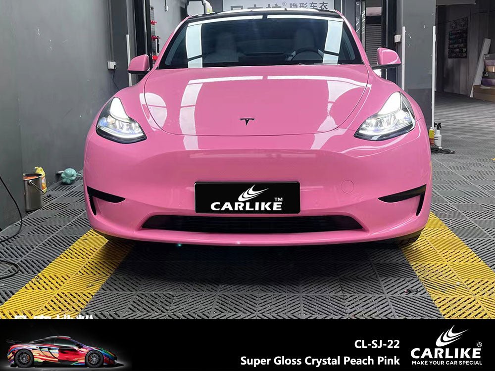 CARLIKE CL-SJ-22 Super Gloss Crystal Peach Pink Vinyl - CARLIKE WRAP