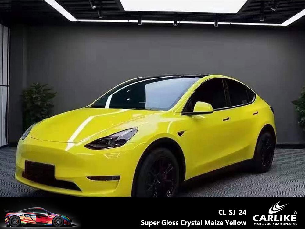 CARLIKE CL-SJ-24 Super Gloss Crystal Maize Yellow Vinyl - CARLIKE WRAP