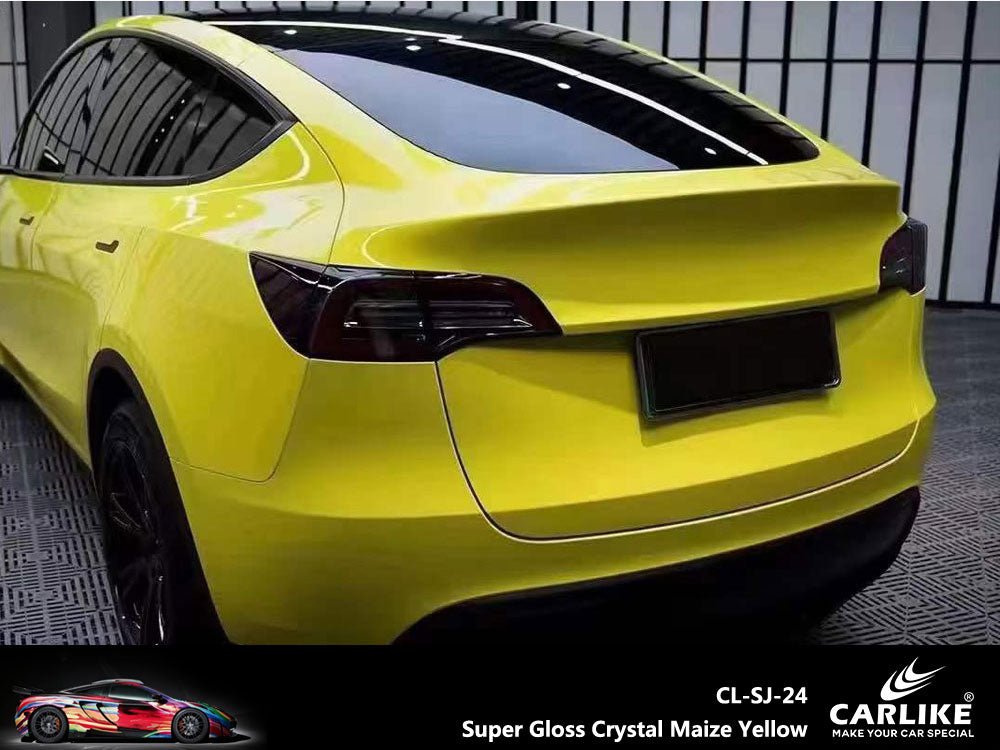 CARLIKE CL-SJ-24 Super Gloss Crystal Maize Yellow Vinyl - CARLIKE WRAP