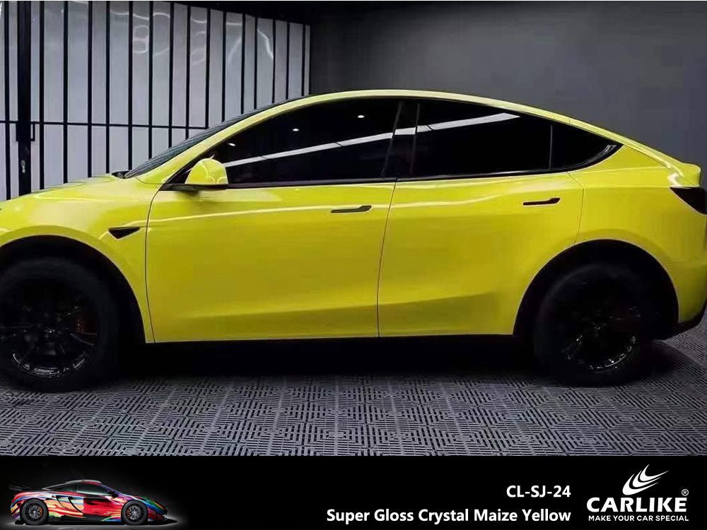 CARLIKE CL-SJ-24 Super Gloss Crystal Maize Yellow Vinyl - CARLIKE WRAP