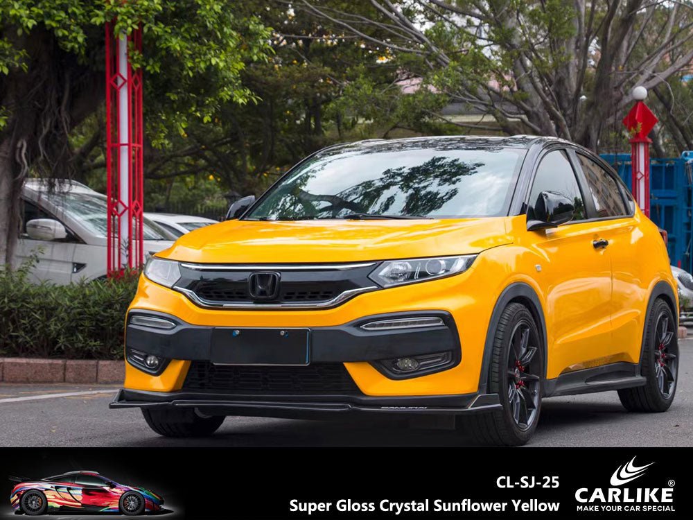 CARLIKE CL-SJ-25 Super Gloss Crystal Sunflower Yellow Vinyl - CARLIKE WRAP
