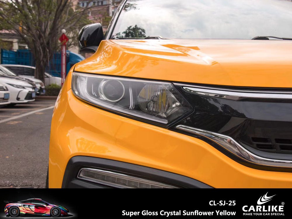 CARLIKE CL-SJ-25 Super Gloss Crystal Sunflower Yellow Vinyl - CARLIKE WRAP
