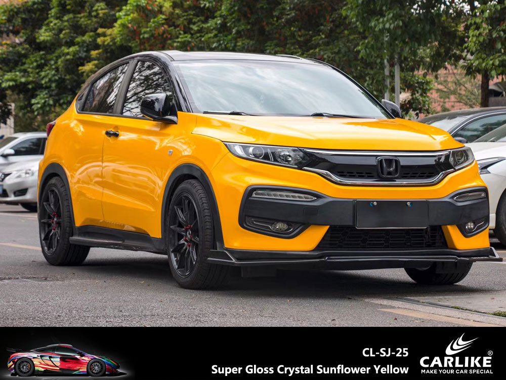 CARLIKE CL-SJ-25 Super Gloss Crystal Sunflower Yellow Vinyl - CARLIKE WRAP