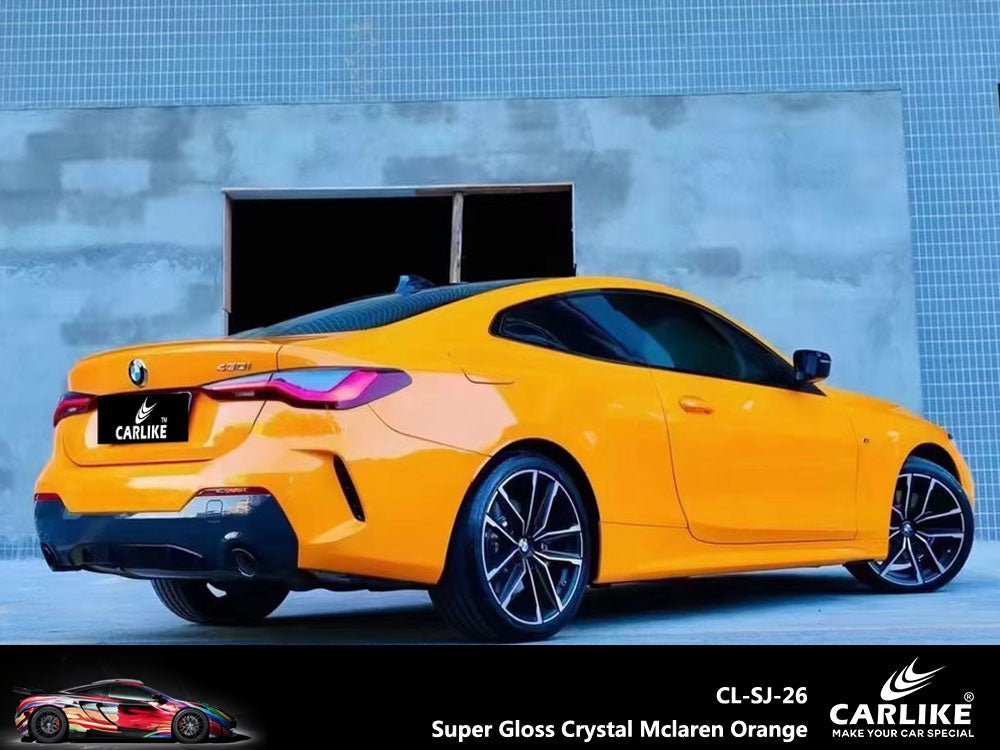CARLIKE CL-SJ-26 Super Gloss Crystal Mclaren Orange Vinyl - CARLIKE WRAP