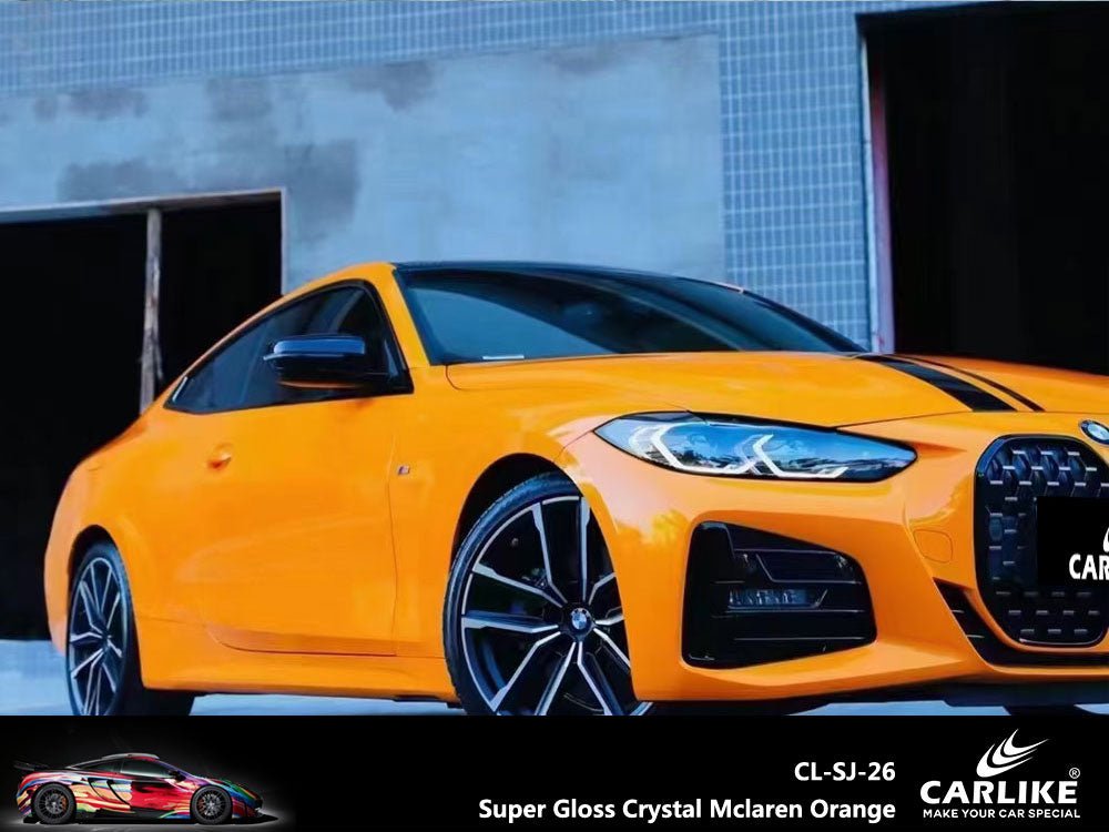 CARLIKE CL-SJ-26 Super Gloss Crystal Mclaren Orange Vinyl - CARLIKE WRAP