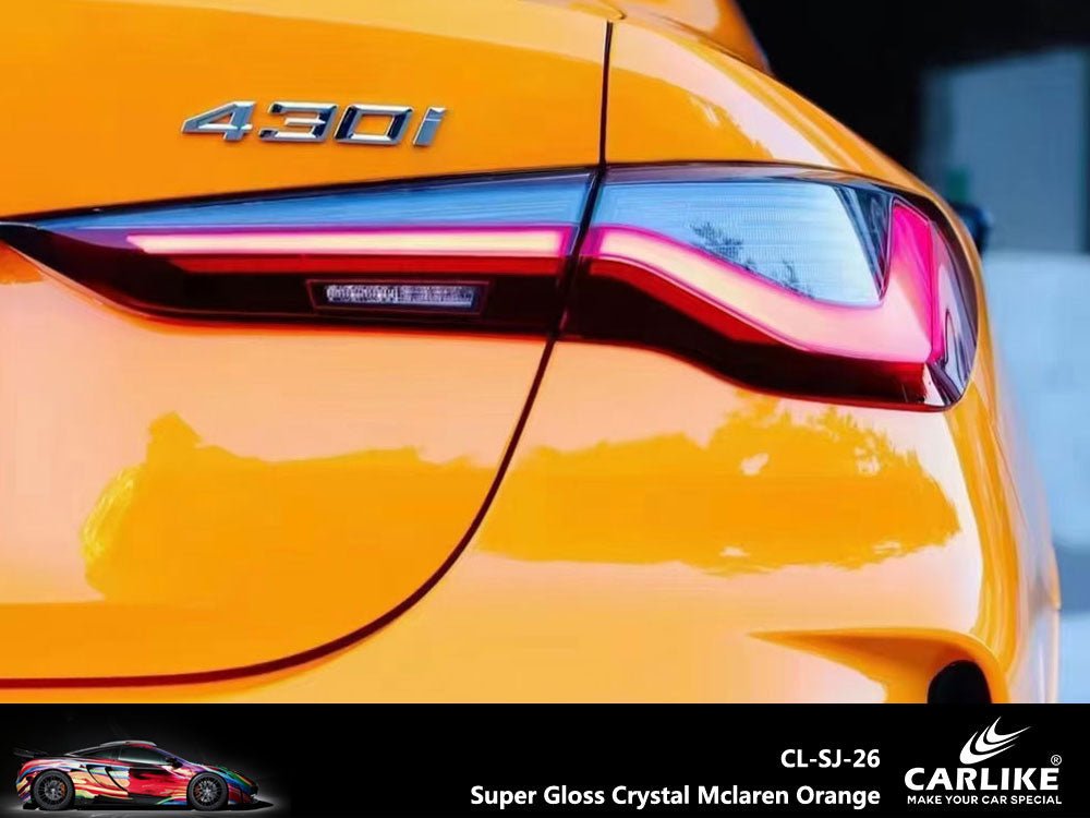 CARLIKE CL-SJ-26 Super Gloss Crystal Mclaren Orange Vinyl - CARLIKE WRAP