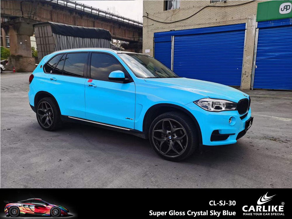 CARLIKE CL-SJ-30 Super Gloss Crystal Sky Blue Vinyl - CARLIKE WRAP