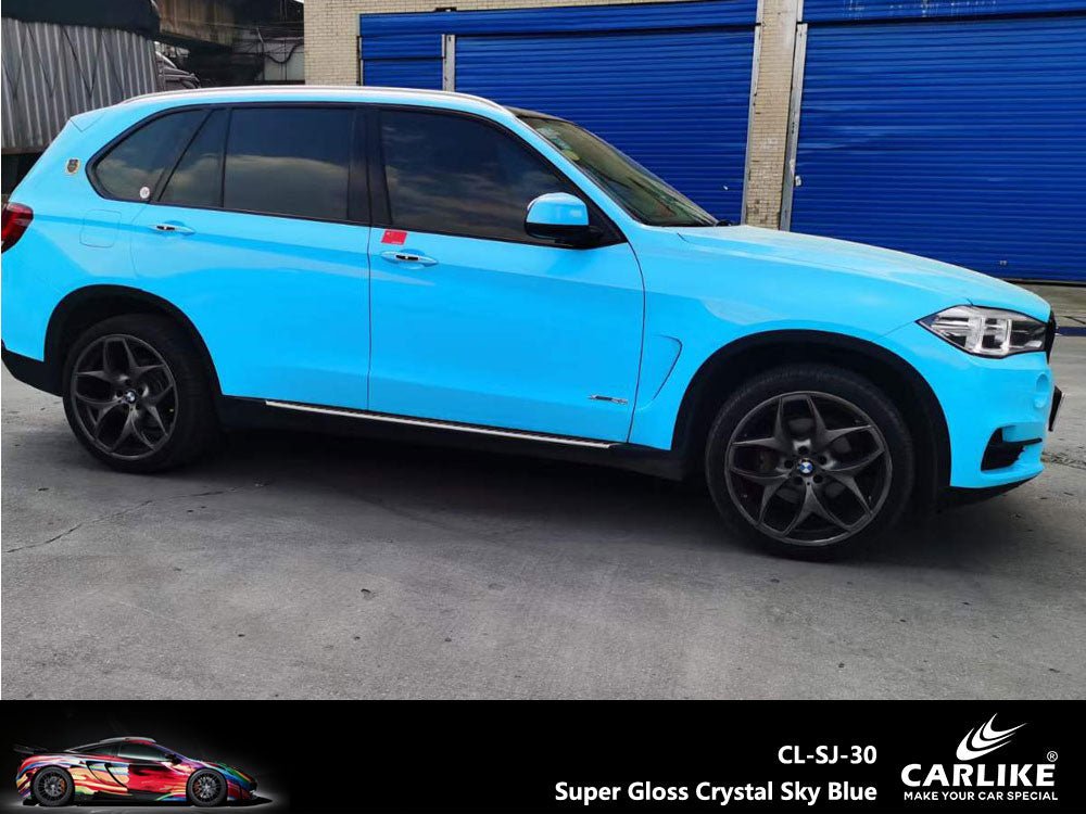 CARLIKE CL-SJ-30 Super Gloss Crystal Sky Blue Vinyl - CARLIKE WRAP