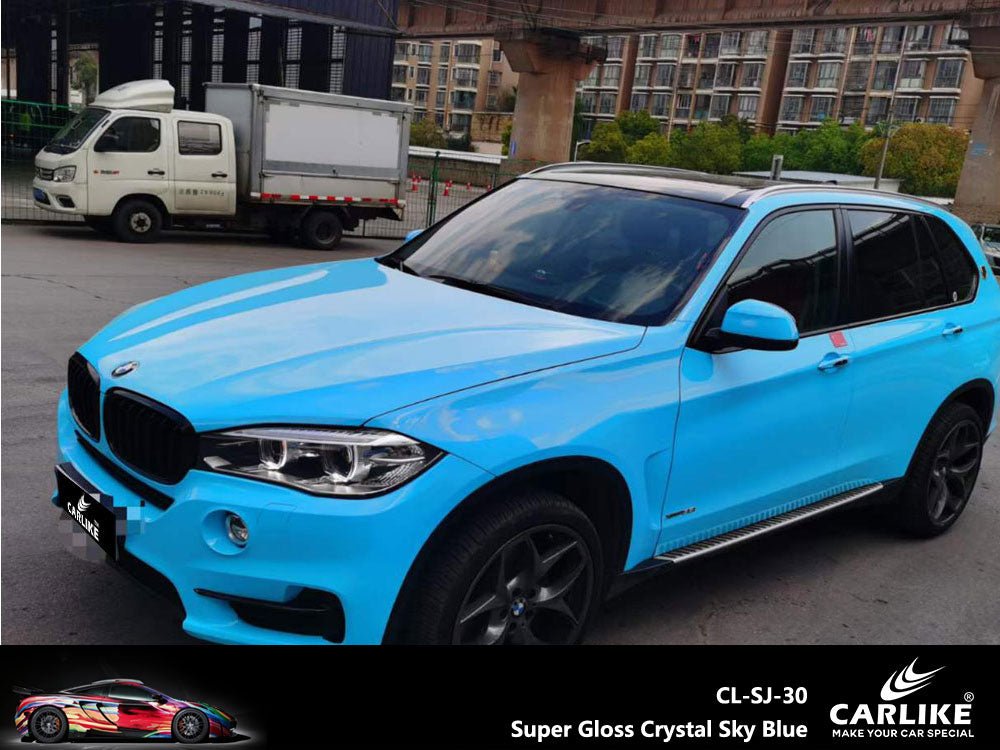 CARLIKE CL-SJ-30 Super Gloss Crystal Sky Blue Vinyl - CARLIKE WRAP