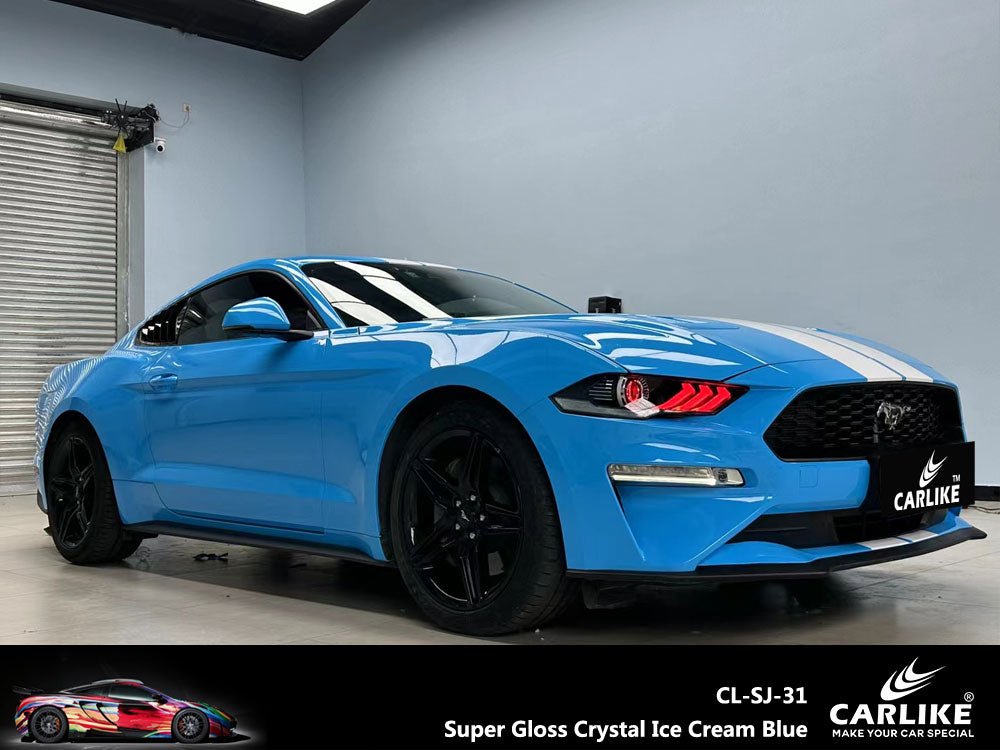 CARLIKE CL-SJ-31 Super Gloss Crystal Ice Cream Blue Vinyl - CARLIKE WRAP
