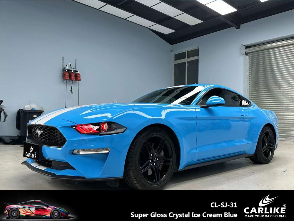 CARLIKE CL-SJ-31 Super Gloss Crystal Ice Cream Blue Vinyl - CARLIKE WRAP