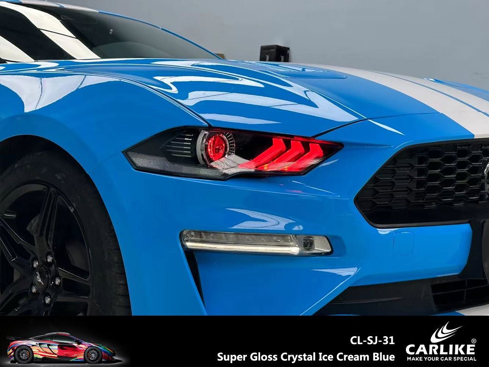 CARLIKE CL-SJ-31 Super Gloss Crystal Ice Cream Blue Vinyl - CARLIKE WRAP