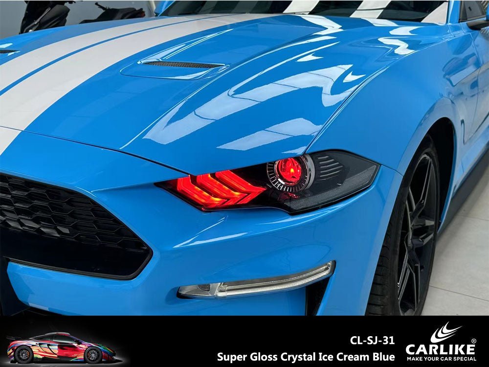 CARLIKE CL-SJ-31 Super Gloss Crystal Ice Cream Blue Vinyl - CARLIKE WRAP