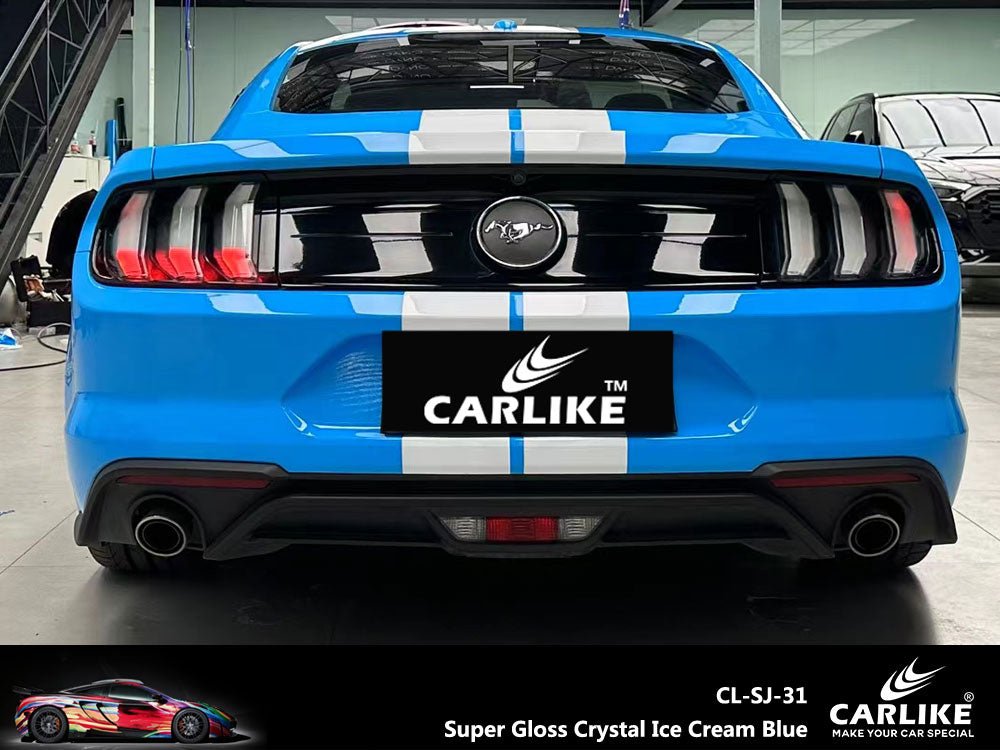 CARLIKE CL-SJ-31 Super Gloss Crystal Ice Cream Blue Vinyl - CARLIKE WRAP