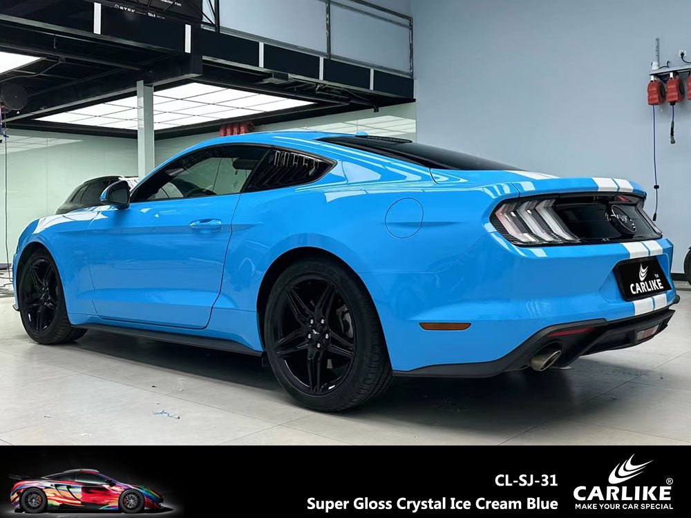 CARLIKE CL-SJ-31 Super Gloss Crystal Ice Cream Blue Vinyl - CARLIKE WRAP