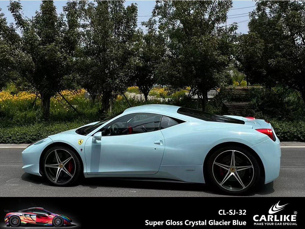 CARLIKE CL-SJ-32P Super Gloss Crystal Glacier Blue Vinyl PET Liner - CARLIKE WRAP