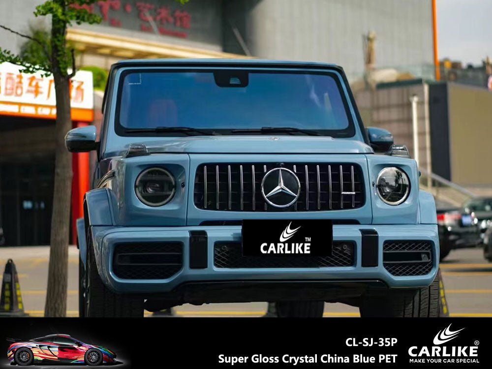 CARLIKE CL-SJ-35P Super Gloss Crystal China Blue Vinyl PET Liner - CARLIKE WRAP