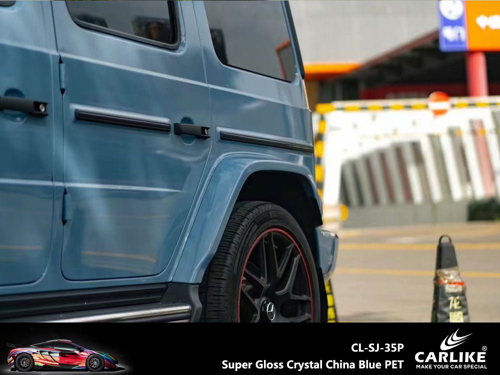CARLIKE CL-SJ-35P Super Gloss Crystal China Blue Vinyl PET Liner - CARLIKE WRAP