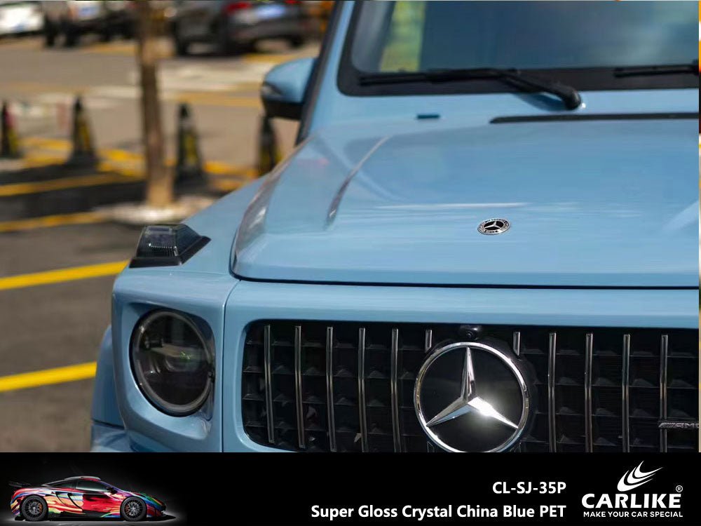 CARLIKE CL-SJ-35P Super Gloss Crystal China Blue Vinyl PET Liner - CARLIKE WRAP