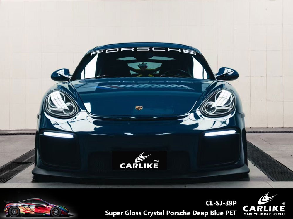 CARLIKE CL-SJ-39P Super Gloss Crystal Porsche Deep Blue Vinyl PET Liner - CARLIKE WRAP