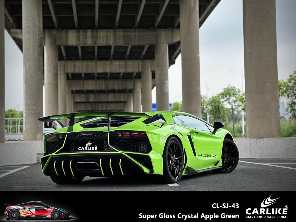 CARLIKE CL-SJ-43P Super Gloss Crystal Apple Green Vinyl PET Liner - CARLIKE WRAP