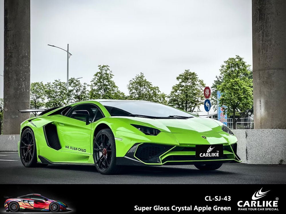 CARLIKE CL-SJ-43P Super Gloss Crystal Apple Green Vinyl PET Liner - CARLIKE WRAP