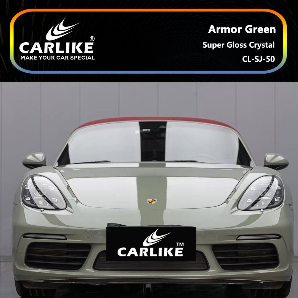 CARLIKE CL-SJ-50P Super Gloss Crystal Armor Green Vinyl PET Liner - CARLIKE WRAP