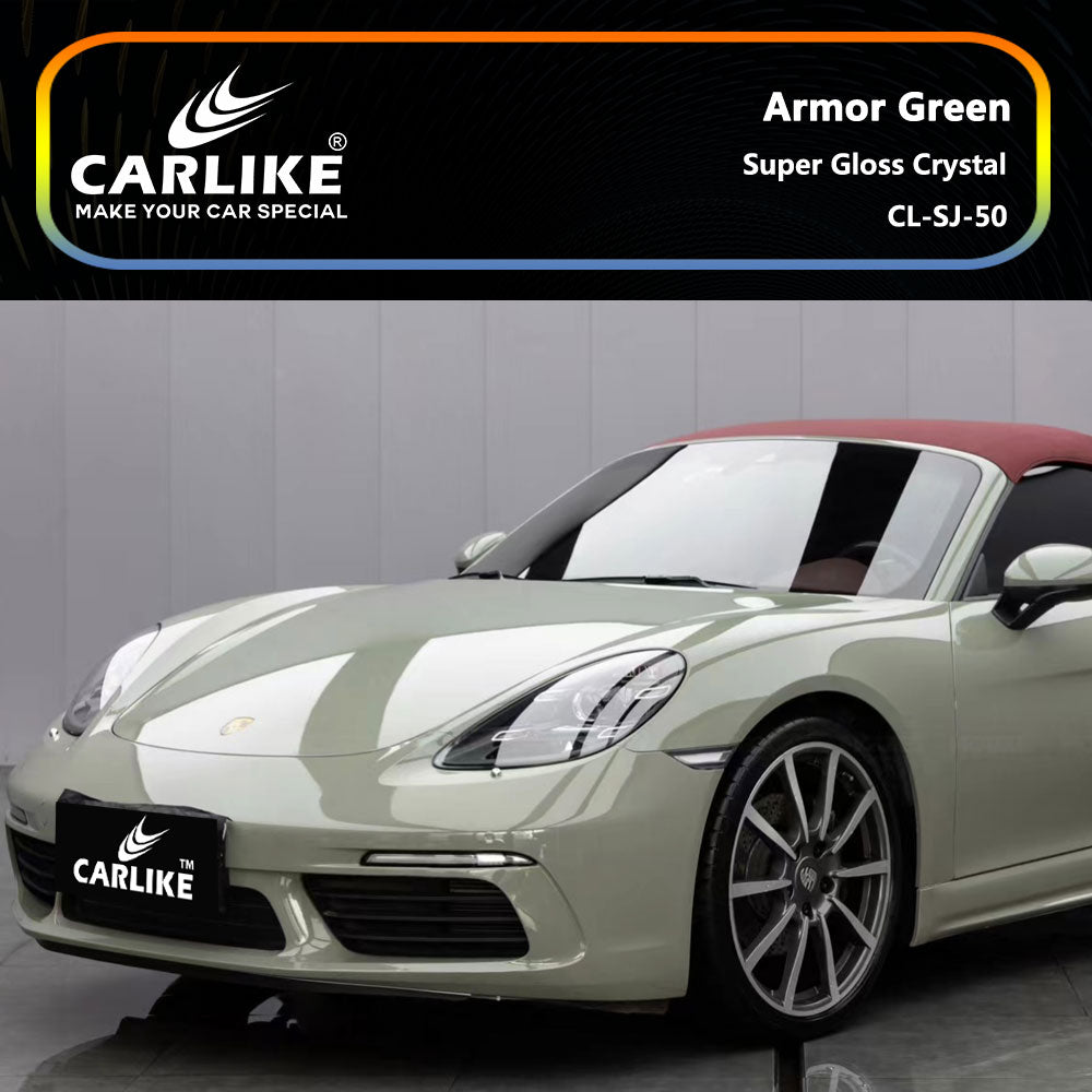 CARLIKE CL-SJ-50P Super Gloss Crystal Armor Green Vinyl PET Liner - CARLIKE WRAP