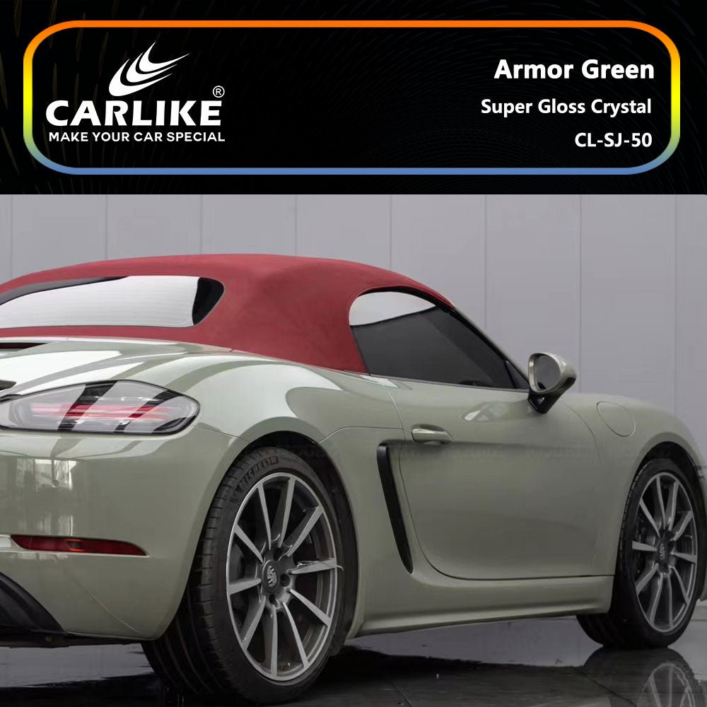 CARLIKE CL-SJ-50P Super Gloss Crystal Armor Green Vinyl PET Liner - CARLIKE WRAP