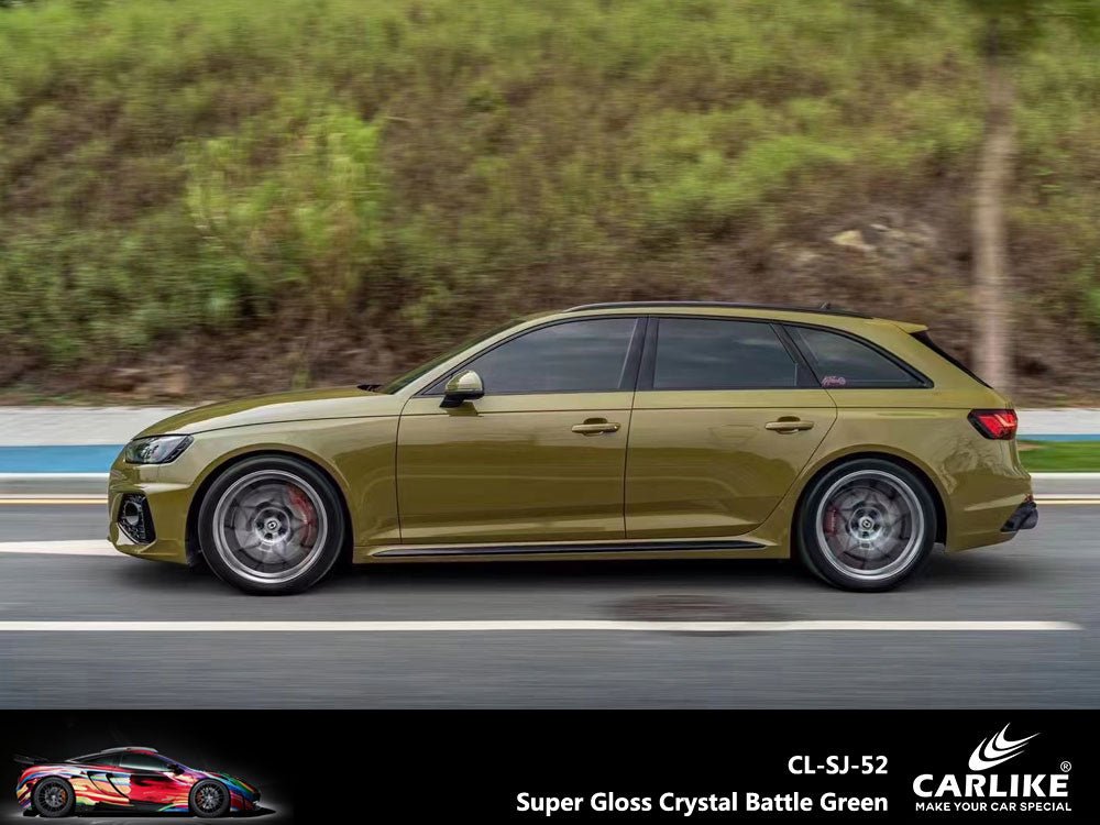 CARLIKE CL-SJ-52 Super Gloss Crystal Battle Green Vinyl - CARLIKE WRAP