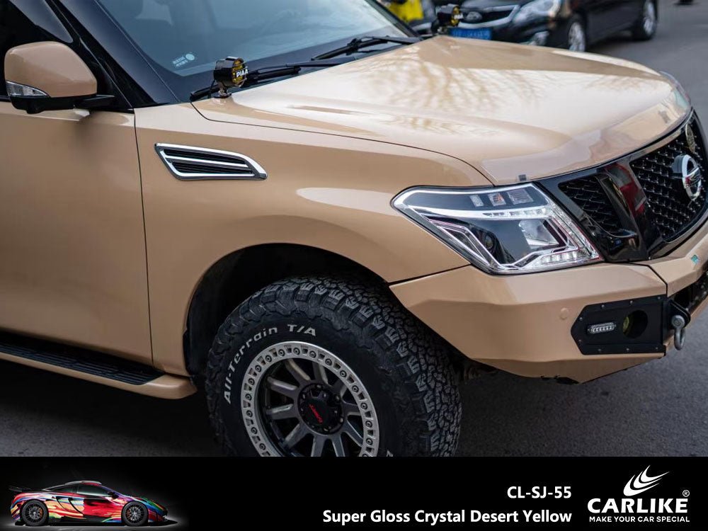 CARLIKE CL-SJ-55P Super Gloss Crystal Desert Yellow Vinyl PET Liner - CARLIKE WRAP