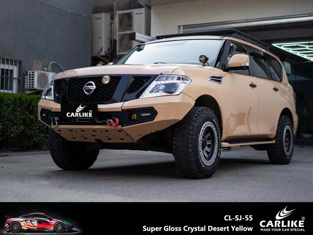 CARLIKE CL-SJ-55P Super Gloss Crystal Desert Yellow Vinyl PET Liner - CARLIKE WRAP