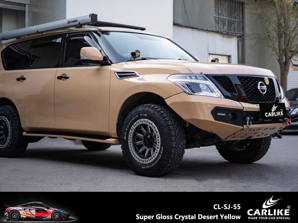 CARLIKE CL-SJ-55P Super Gloss Crystal Desert Yellow Vinyl PET Liner - CARLIKE WRAP