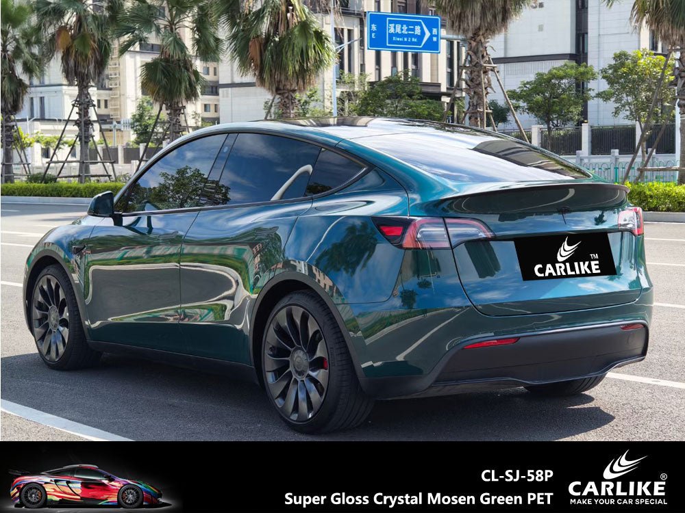 CARLIKE CL-SJ-58P Super Gloss Crystal Mosen Green Vinyl PET Liner - CARLIKE WRAP