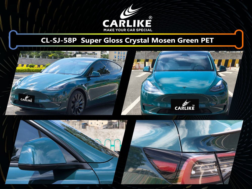CARLIKE CL-SJ-58P Super Gloss Crystal Mosen Green Vinyl PET Liner - CARLIKE WRAP