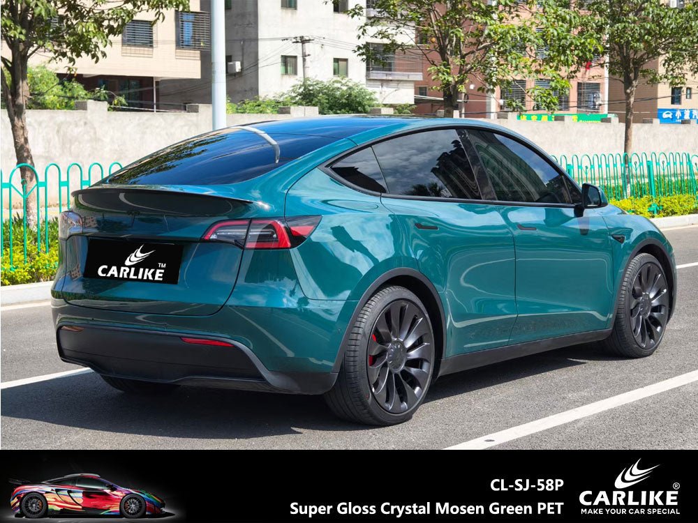 CARLIKE CL-SJ-58P Super Gloss Crystal Mosen Green Vinyl PET Liner - CARLIKE WRAP