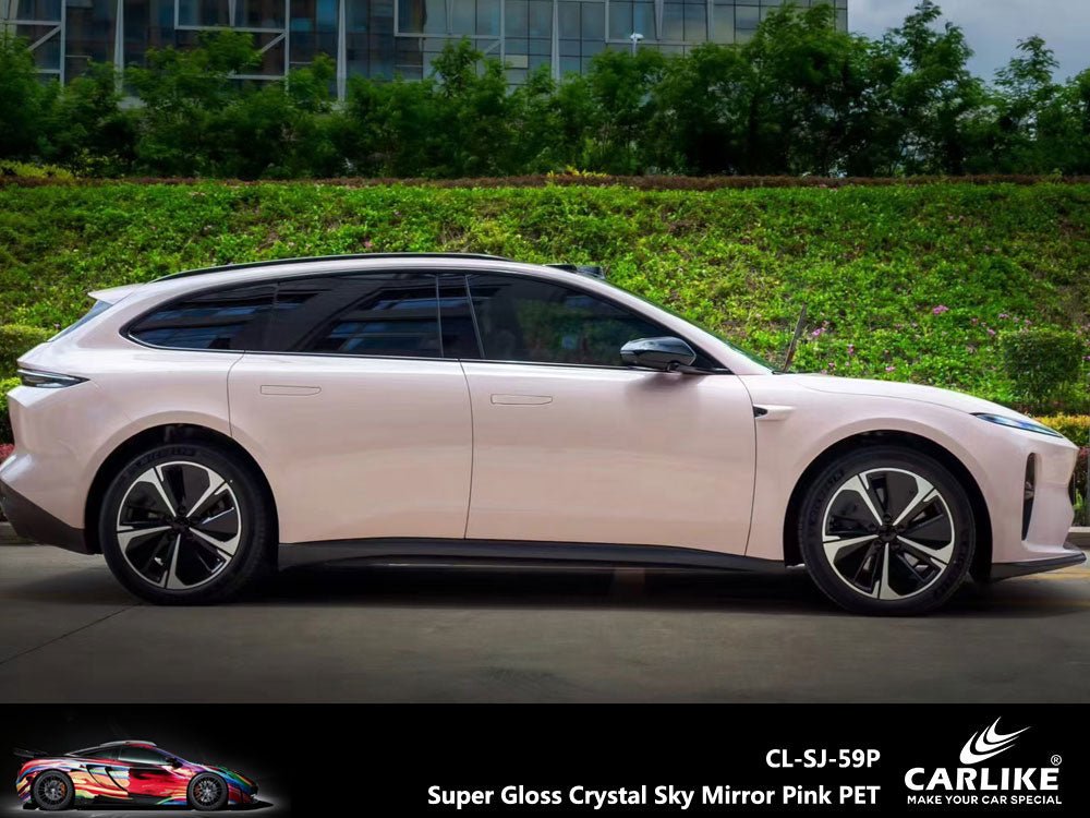 CARLIKE CL-SJ-59P Super Gloss Crystal Sky Mirror Pink Vinyl PET Liner - CARLIKE WRAP